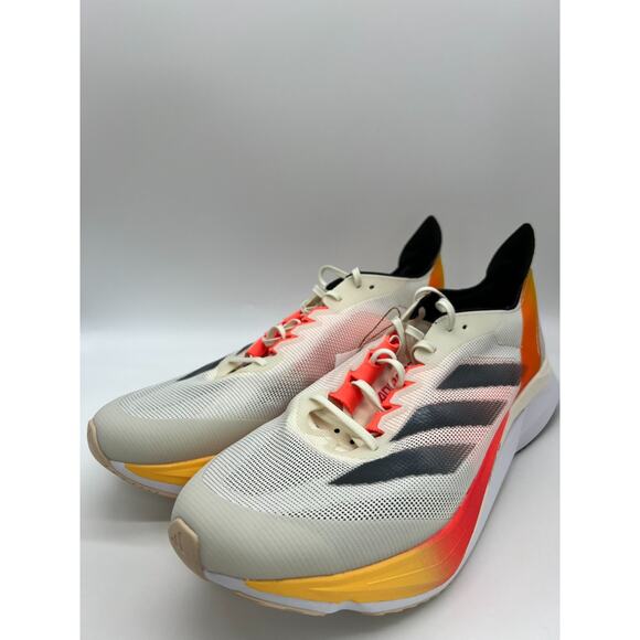 adidas Adizero Boston 12 Ivory Core Black Solar Red IG3320 Men's Size 12.5 - Picture 9 of 16